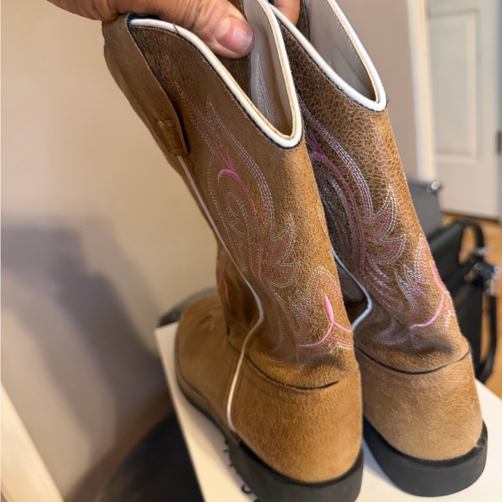 Stylish Tan Kids Western Boots